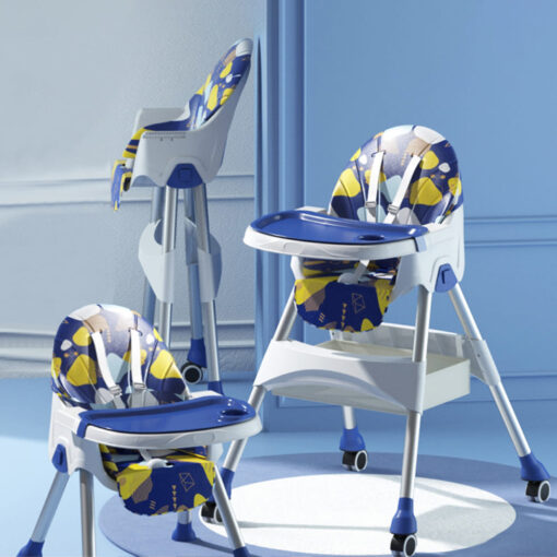 [Refurbished] StarAndDaisy Portable 2-In-1 Table Talk High Chair Convertible High Chair Compact Light Weight Portable Highchair (Blue)