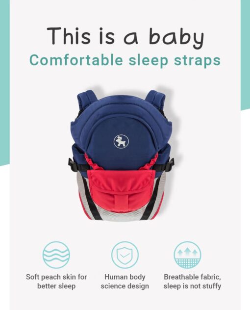 Baby Deer 4 in 1 Multipurpose Strong Baby Carrier with Coushion Padding for Baby Comfort Front Carry Facing in and Out, Back Carry, Feeding Position (Green & Pink) - Image 15