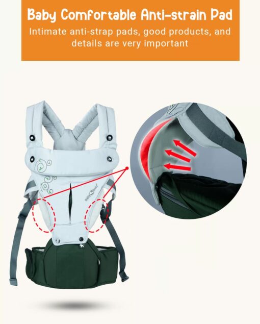 StarAndDaisy Baby Deer Series 6 in-1 Baby Carrier with Breathable Air Fabric & Cushion Padding for Comfort - Orange - Image 3