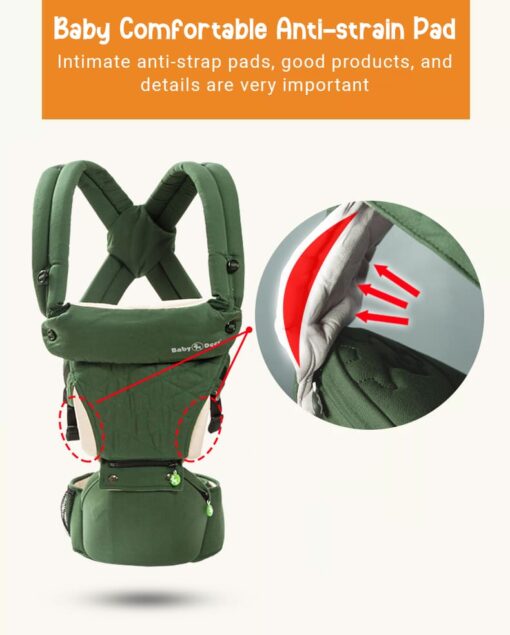 StarAndDaisy Baby Deer Series 6 in-1 Baby Carrier with Breathable Air Fabric & Cushion Padding for Comfort - Orange - Image 2