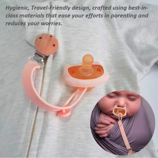 StarAndDaisy Newborn Sleeping Pacifier & Silicone Chain Baby Soother WIth Round Head  (Design - Green Teddy) - Image 2