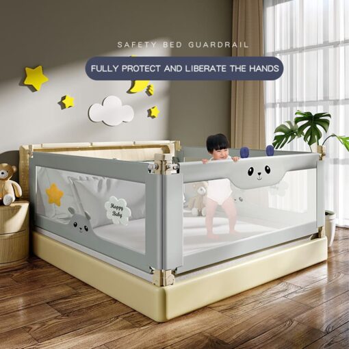 StarAndDaisy Premium Baby Safety Bed Rails, Heightened Bed Guardrail With Lift (1.8 M Giraffe Print - Pack of 1) - Image 2