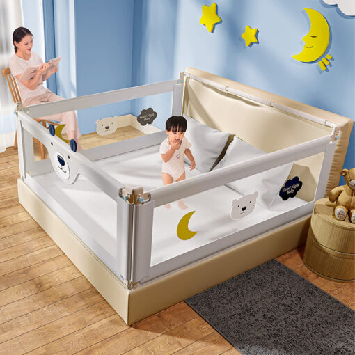StarAndDaisy Premium Baby Safety Bed Rails, Heightened Bed Guardrail With Lift (1.8 M Giraffe Print - Pack of 1) - Image 7