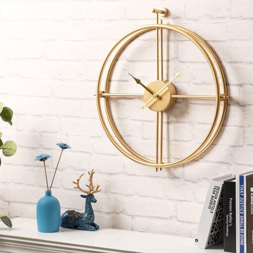 SND Premium Wall Clock with Modern Look for Dining Room, Lobby & Bedroom - Gold, Size : 50cm - Image 8