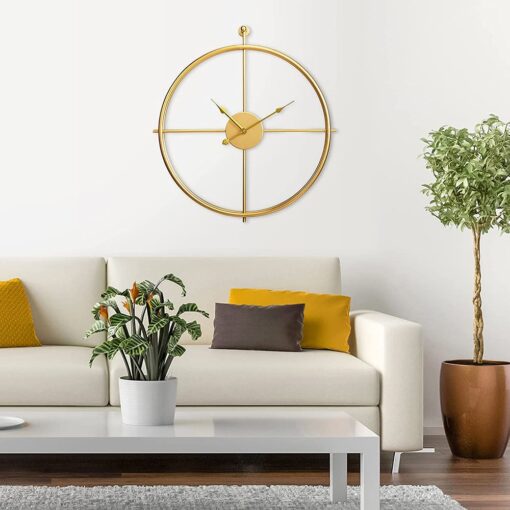 SND Premium Wall Clock with Modern Look for Dining Room, Lobby & Bedroom - Gold, Size : 50cm - Image 2