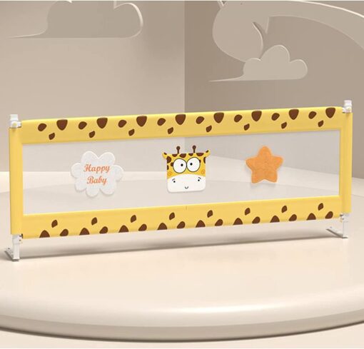 StarAndDaisy Premium Heightened Bed Guardrail- With Lift, Snap Design, Seamless connection with mattress for newborn till 12 years (Giraffe)