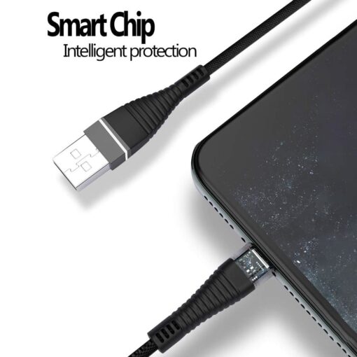 YUGAO X-14 Indestructible 360 Twist Nylon Braided Fast Charging + Data Sync Type C USB Data Cable (Black)