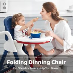 Crowned Baby High Chair by StarAndDaisy for Kids 0.5 Yrs to 6 Yrs Eat, Play & Rest Baby Chair Red & Blue