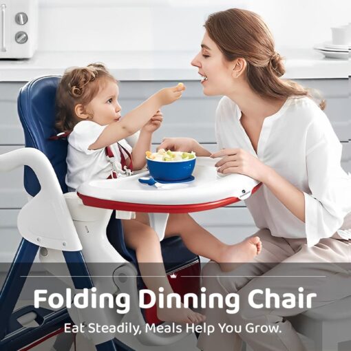 Crowned Baby High Chair by StarAndDaisy for Kids 0.5 Yrs to 6 Yrs Eat, Play & Rest Baby Chair Red & Blue