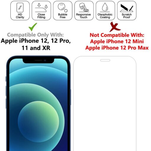 YUGAO Premium Aero-Fit Robust Oleophobic Tempered Glass for iPhone 11 / XR (Most Compatible Devices - 6.1" | 828x1792 pixels) - Image 2