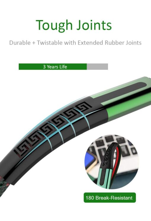 Yugao X-53 1 m USB Type C Cable Dual Tone Nylon Braided Unbreakable Joints Premium Feel (Compatible with All Type C-USB Devices) - Image 4