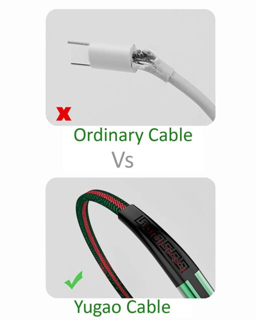 Yugao X-53 1 m USB Type C Cable Dual Tone Nylon Braided Unbreakable Joints Premium Feel (Compatible with All Type C-USB Devices) - Image 6