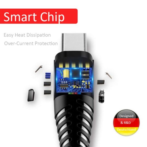 YUGAO X-54 Nylon Braided Type-C Fast Charging + Data Sync USB Data Cable RED - Image 3