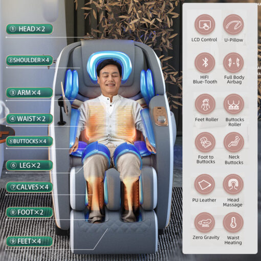Deluxe Full Body Massage chair with 3D Roller and LCD Control panel