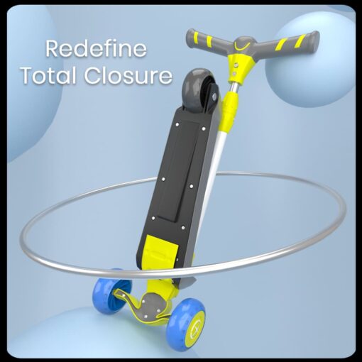 StarAndDaisy Glider Toddler Scooter for Kids Ages 3-12 Years Old Boy Girl with 3 Wheel LED Lights, Extra-Wide Children Foldable Kick Scooter Kids Ages 3-12 with 5 Adjustable Height and Lean-to-Steer (Yellow & Grey) - Image 9