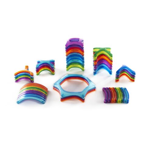 Magic Magnetic Building Blocks Set, 60 Piece Curved Magnetic Tiles, STEM Educational Construction Toy - Image 4