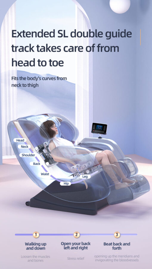 StarAndDaisy Royal Dream Automatic Body Scan Full Body 3D Massage Chair with Zero gravity (Grey | JR-Q8-5) - Image 11