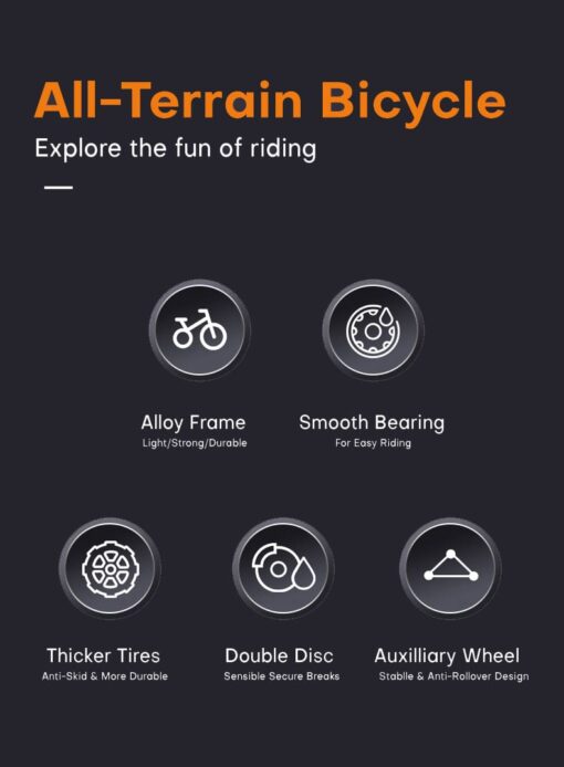 StarAndDaisy Skillmax 16 inch Training Bicycle with support wheel for kids from 3 to 6 years of age- Magnesium alloy frame, light weight, high stability (Grey) - Image 9