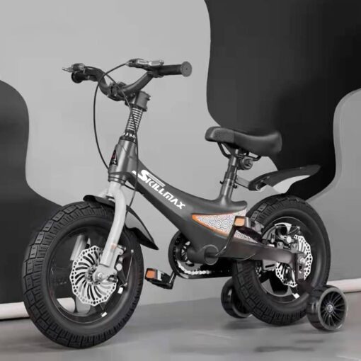 StarAndDaisy Skillmax 16 inch Training Bicycle with support wheel for kids from 3 to 6 years of age- Magnesium alloy frame, light weight, high stability (Grey)