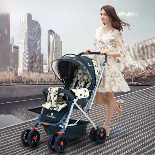 [Refurbished] StarAndDaisy Sunrise Baby Stroller and Pram with Extended Mosquito Net and Ultra Soft Cushions & Reversible Handlebar (Spectrum Multicolor) - Image 3