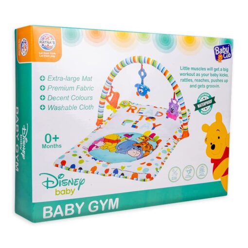 Baby Play Gym Winnie The Pooh with Waterproof Soft Cozy matt Size 28 x 20 inches & Cute Hanging Toys for Infants (Multicolour) - Image 7
