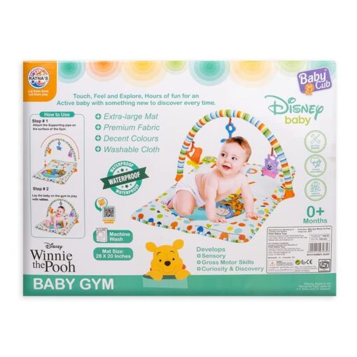 Baby Play Gym Winnie The Pooh with Waterproof Soft Cozy matt Size 28 x 20 inches & Cute Hanging Toys for Infants (Multicolour) - Image 6