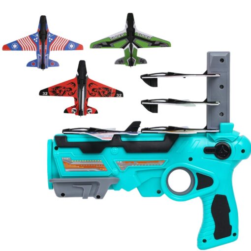 Bubble Catapult Plane Toy Airplane, Foam Air battle continuous launch, One-Click Ejection Model With 4 Pack Airplane Foam plane, Pistol Launcher Outdoor Sports Glider Airplane Fun Toy for Kids and Boy (Orange) - Image 6