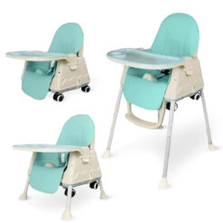 StarAndDaisy Comfort 3 in 1 Multifunctional High chair/Booster chair/Normal chair with detachable tray, Adjustable height, Soft cushion for kids/baby (Blue)