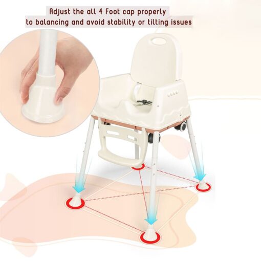 [Refurbished] StarAndDaisy Comfort 3 in 1 Multifunctional High Chair for Baby - Adjustable Height Chair with Detachable Tray for Kids (Coffee) - Image 5