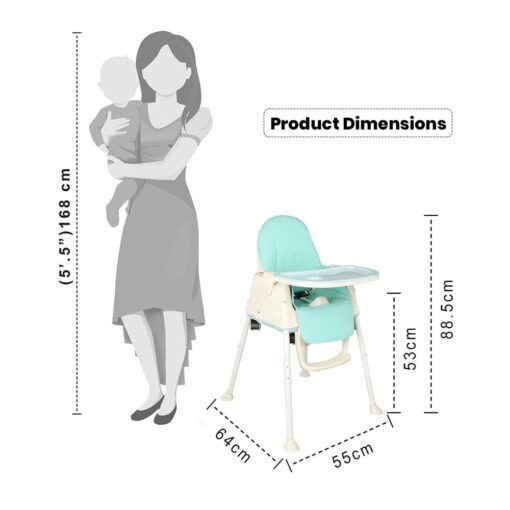 StarAndDaisy Comfort 3 in 1 Multifunctional Baby High chair/Booster chair/Feeding chair with detachable tray for kids (Blue) - Image 8
