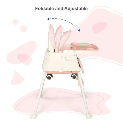 StarAndDaisy 4 in 1 Comfort High Chair for Baby & Kids - Convertible Booster Seat with Detachable Food Tray - Pink - Image 7