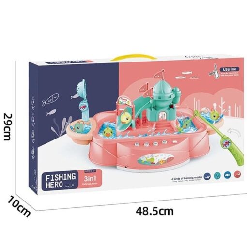 Blossom 23 Pcs Playing Water Paradise Fishing Game Chair Set (Battery Operated) with Paddling Game,Electric Rotation - Image 11