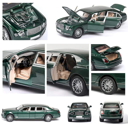 XLG 1:24 Diecast Metal Model Cars Light Pullback Scale Model Cars (Bentley Mulsanne Extended | M929F-1) - Image 3