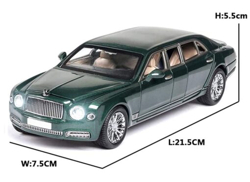 XLG 1:24 Diecast Metal Model Cars Light Pullback Scale Model Cars (Bentley Mulsanne Extended | M929F-1) - Image 6