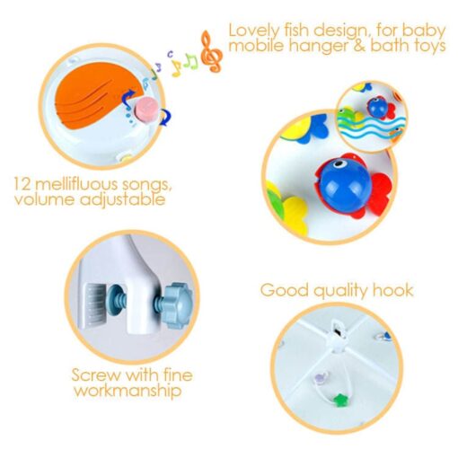 Musical Bed Bell Rattles Baby Crib Mobile with Hanging Rotating Educational Toys Music Box Carousel 3 Timer (30 songs) - Image 4