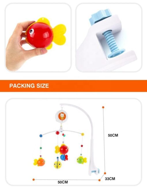Musical Bed Bell Rattles Baby Crib Mobile with Hanging Rotating Educational Toys Music Box Carousel 3 Timer (30 songs) - Image 5