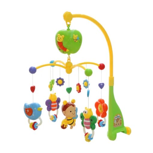 Musical Bed Bell Rattles Baby Crib Mobile with Hanging Rotating Educational Toys Music Box Carousel 3 Timer
