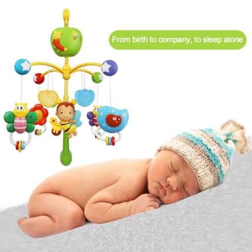 Musical Bed Bell Rattles Baby Crib Mobile with Hanging Rotating Educational Toys Music Box Carousel 3 Timer - Image 11