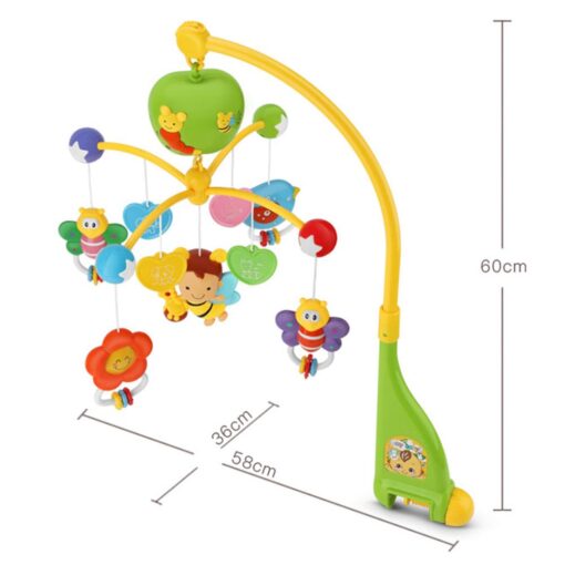 Musical Bed Bell Rattles Baby Crib Mobile with Hanging Rotating Educational Toys Music Box Carousel 3 Timer - Image 12