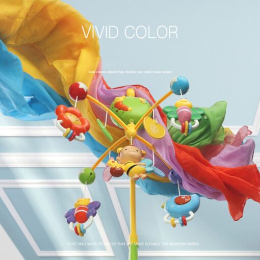 Musical Bed Bell Rattles Baby Crib Mobile with Hanging Rotating Educational Toys Music Box Carousel 3 Timer - Image 14
