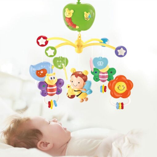 Musical Bed Bell Rattles Baby Crib Mobile with Hanging Rotating Educational Toys Music Box Carousel 3 Timer - Image 2