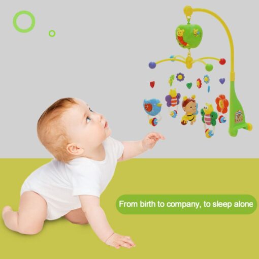 Musical Bed Bell Rattles Baby Crib Mobile with Hanging Rotating Educational Toys Music Box Carousel 3 Timer - Image 3