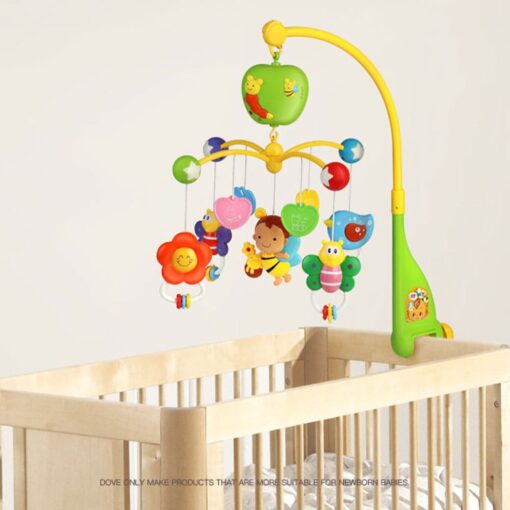 Musical Bed Bell Rattles Baby Crib Mobile with Hanging Rotating Educational Toys Music Box Carousel 3 Timer - Image 6