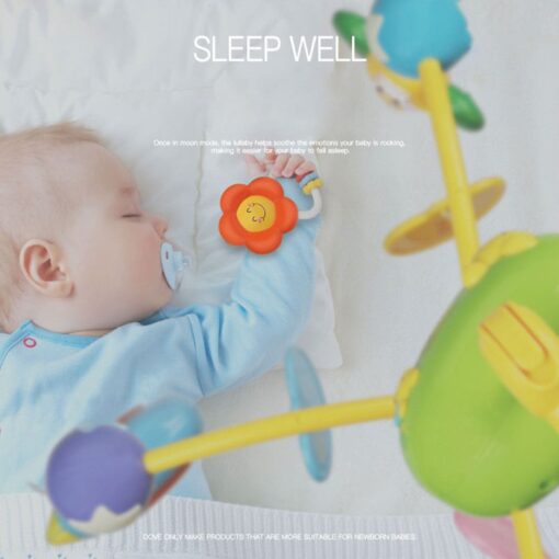 Musical Bed Bell Rattles Baby Crib Mobile with Hanging Rotating Educational Toys Music Box Carousel 3 Timer - Image 7