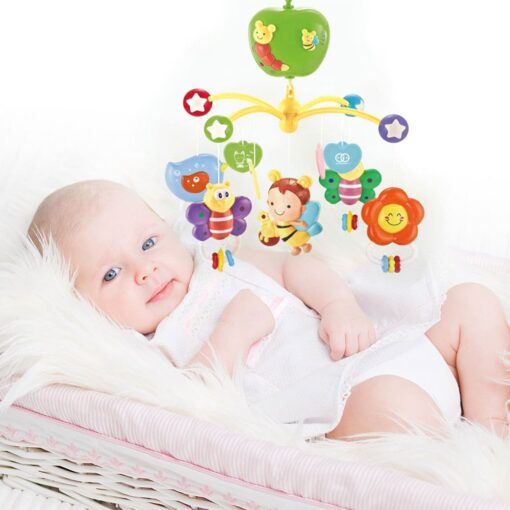 Musical Bed Bell Rattles Baby Crib Mobile with Hanging Rotating Educational Toys Music Box Carousel 3 Timer - Image 9