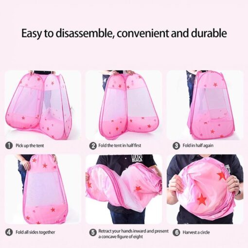Pink Star Pop-Up Tent  (Absorted Colour And Prints) - Image 6