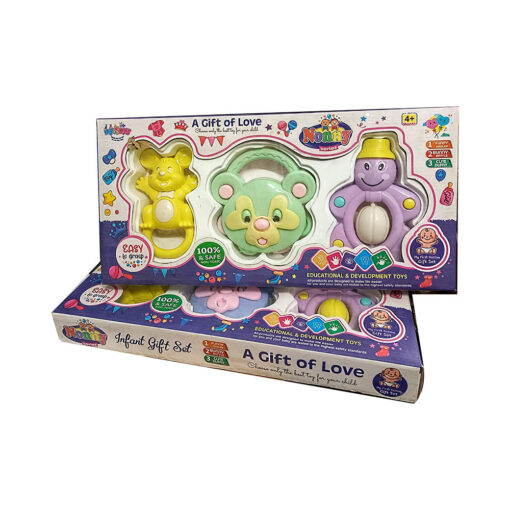 Baby Kids Plastic Rattle Toy 3 Piece Set Rattle  (Multicolor)
