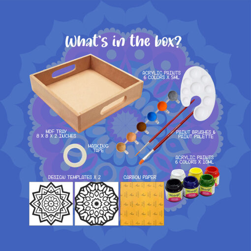 Kalakaram Mandala Art Beverage Tray DIY Activity Box - Image 2