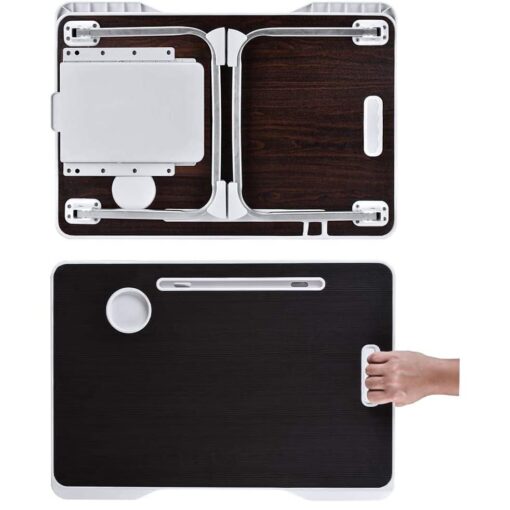 SND Homes Multipurpose Bed Laptop Table Wood Portable Laptop Table  (Finish Color - Combination Black, Pre Assembled) - Image 7