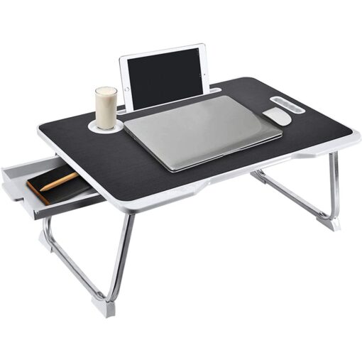 SND Homes Multipurpose Bed Laptop Table Wood Portable Laptop Table  (Finish Color - Combination Black, Pre Assembled) - Image 4